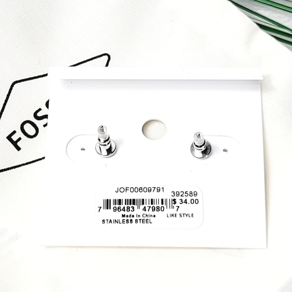 Fossil Stainless Steel Heart Earrings